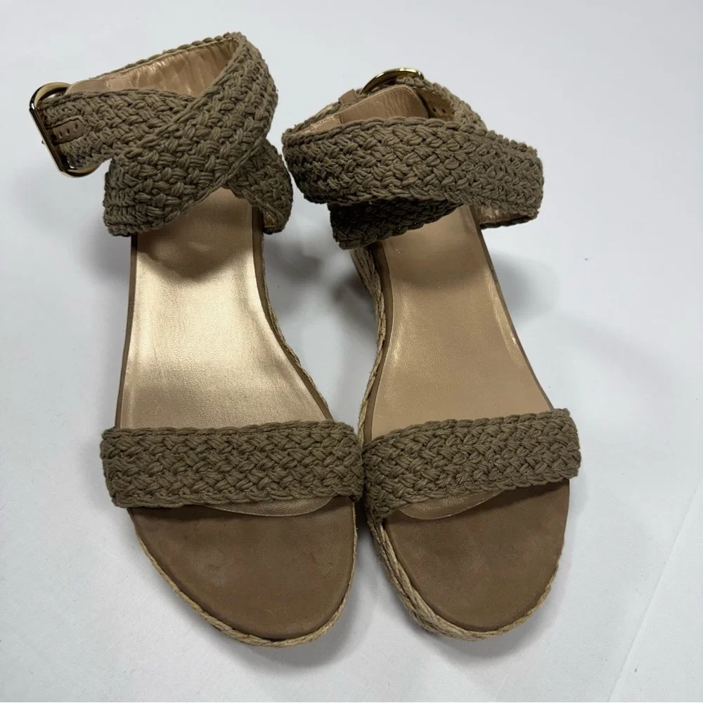Crochet‎ Espadrille Stuart Weitzman Tan Wedge Platform Sandal 10.5